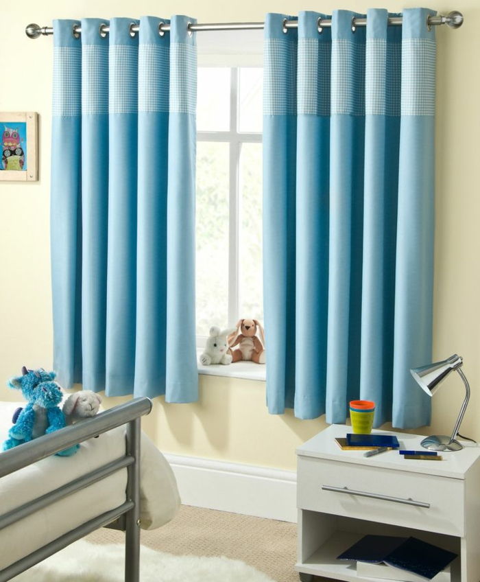crianças cortinas design-em-azul-curto