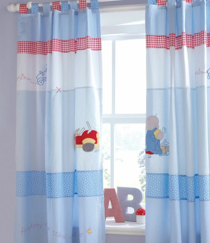 çocuk perdeleri-bebek odası-in-mavi