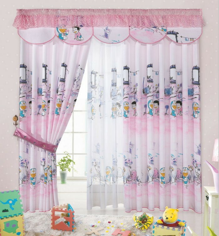 cortinas das crianças rosy-motives