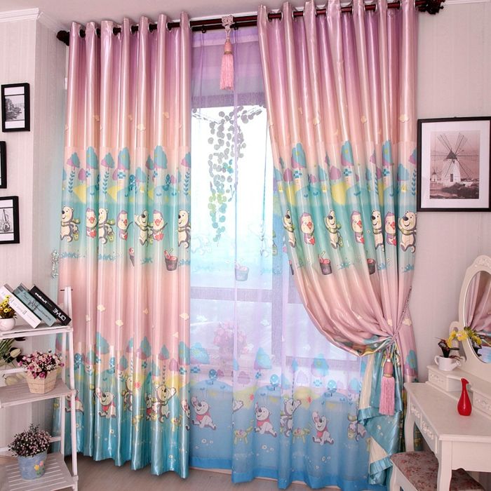cortinas para crianças-cetim-colorido-e-bonito