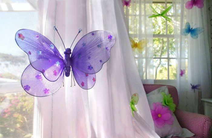 cortinas-borboleta das crianças-deco