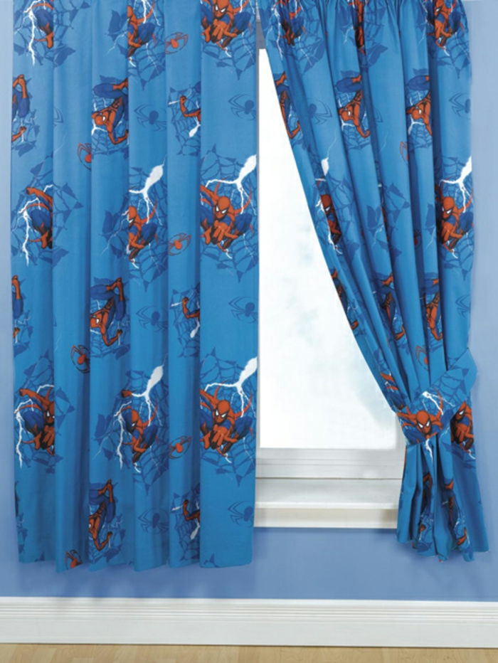 cortinas infantis-homem-aranha-azul