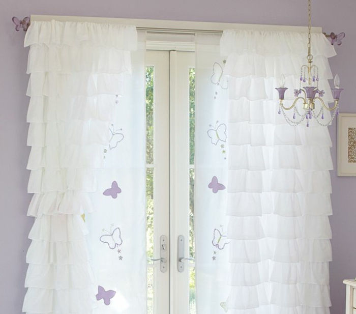 cortinas das crianças-branco-roxo-borboleta