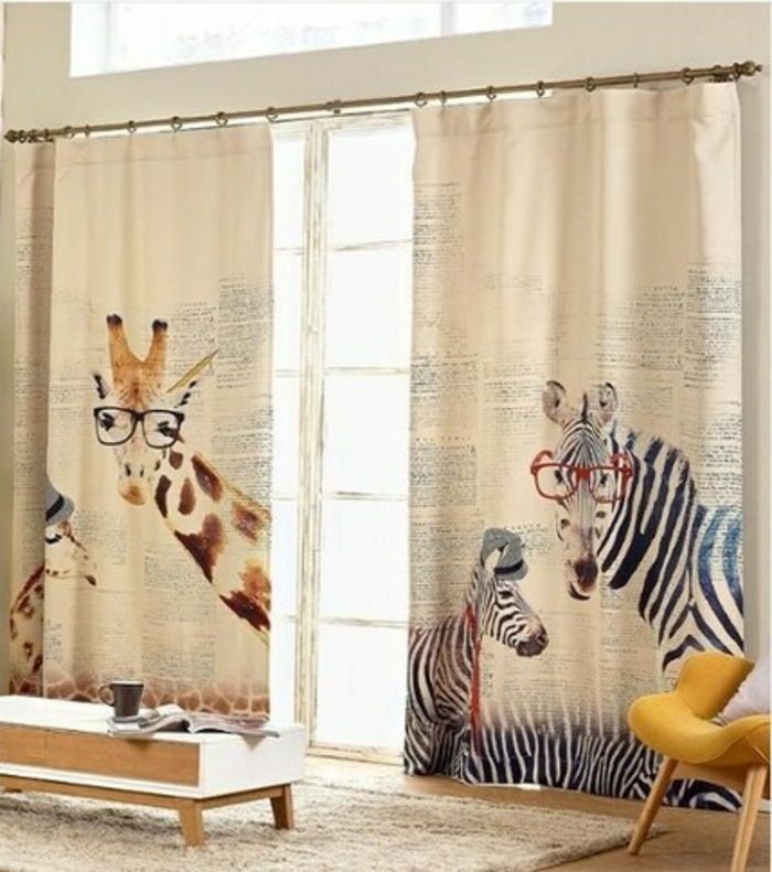 cortinas para crianças-zebra-girafffe-nursery-furnishing