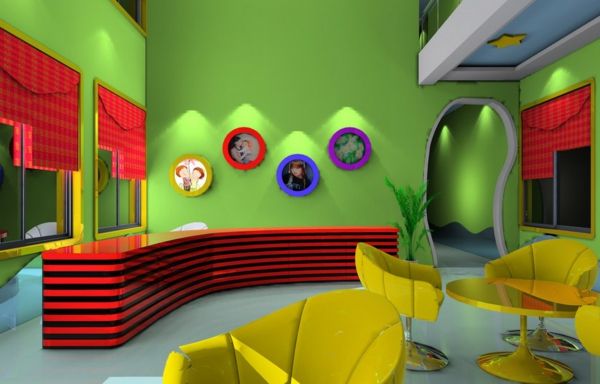 gradinita-interior ultra-modern-recepție-in-multe-culori