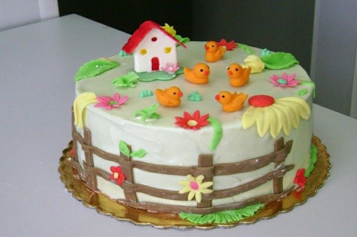 Kolorowe dzieci birthday cake model-słodko-kwaśny