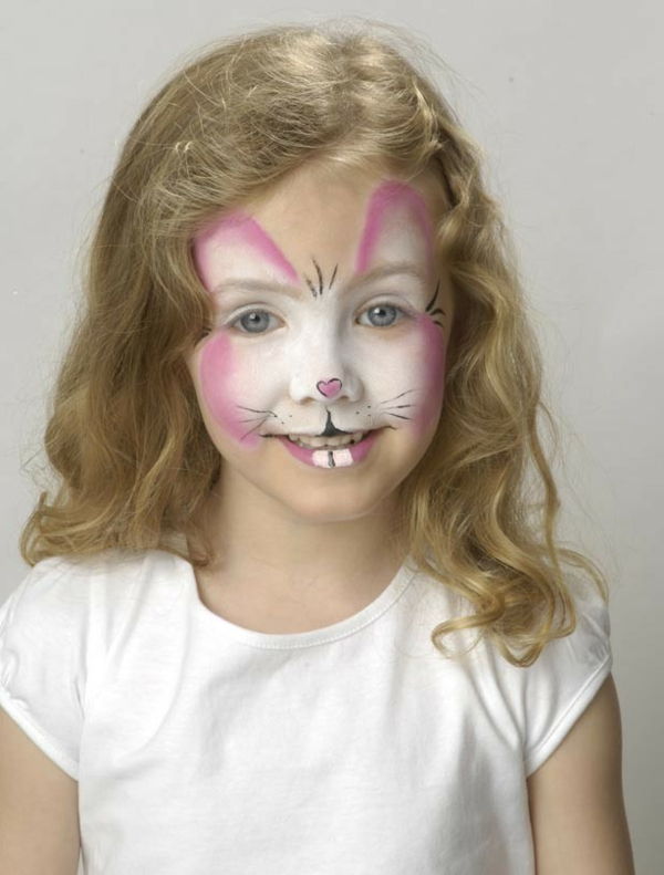 yüz boyama-halloween-tavşan-yüz-sarışın kız