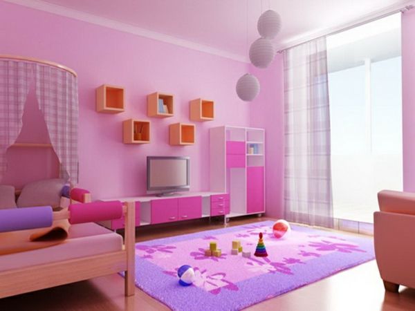 kinderkamer-kleuren-tinten-roze-tinten - opvallende meubels