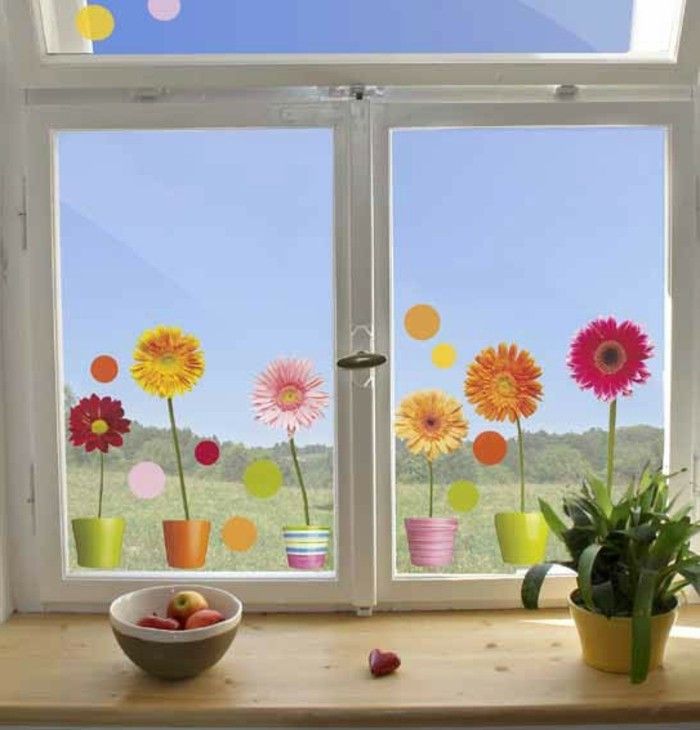przedszkole-Fensterdeko-kwiatowo-motywy