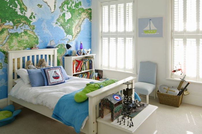 boy room shape card world map obrázok s loďou hračky posteľ vankúš hry pre chlapec meč