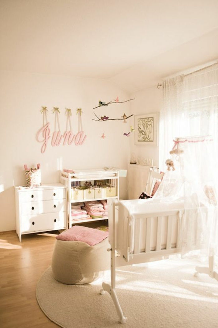 dekorasyon için beyaz ve pembe dolap yatak süslemeleri ve mobilya resmi kreş dekorasyon fikirleri