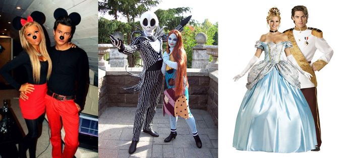 Heroes från barndom kostymer för par - från prins och prinsessa till två monster