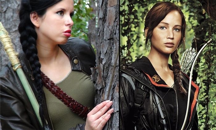 Läderjacka och grönblus för att förvandla Katniss Everdeen - barndoms hjältar kostymer