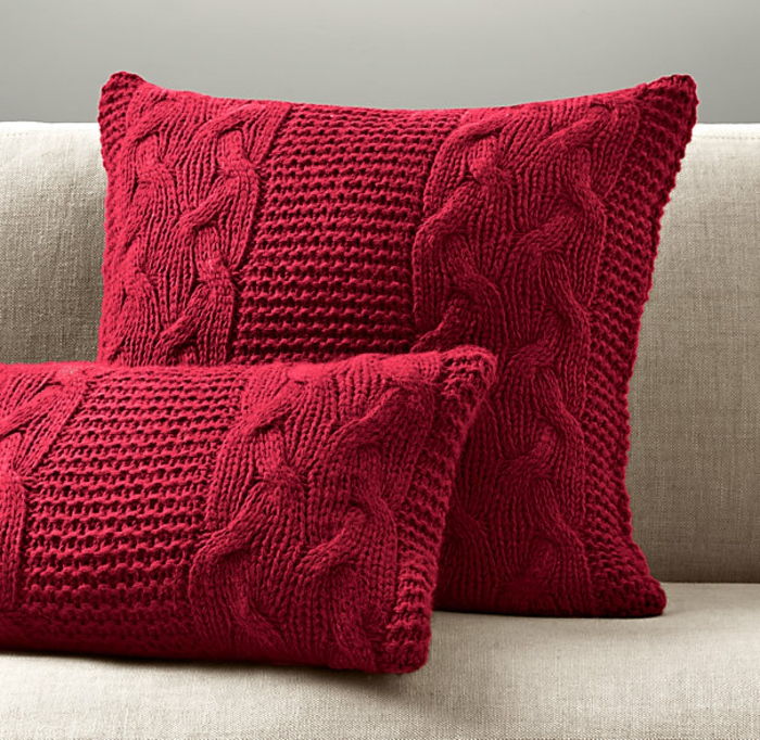 yastık-örme Kırmızı-modern tasarım