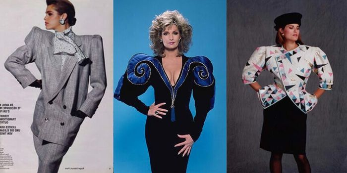 '80年代の衣類 - 女性のための巨大な肩パッド、複数のネオンとパステルシェードの高級プリント