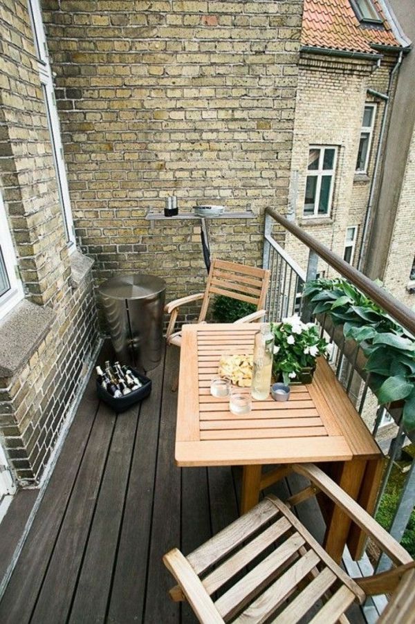 mali balkon, zložljiva miza-sodobni kadrovski ideje, balkon-terasa-einrichten--