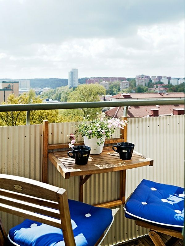 majhno balkonsko-zložljivo mizo-moderno opremljanje idej-balkon-terasa-opremljanje --- zložljiva miza za balkon