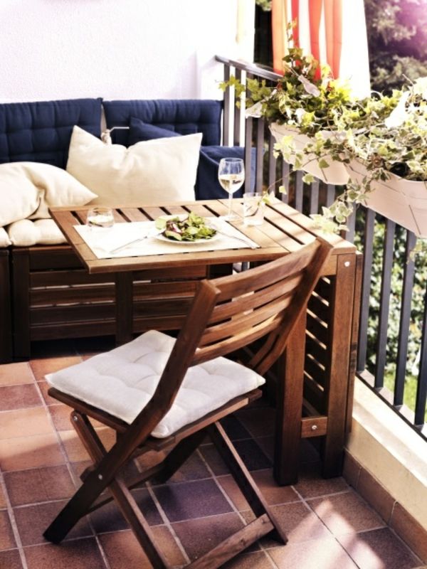 majhna - balkon, zložljiva miza-sodobni kadrovski ideje, balkon-terasa-einrichten--