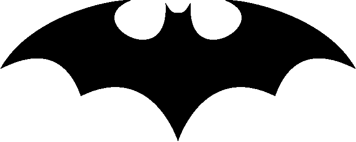 aqui está um morcego com longas asas negras - uma ideia para o logotipo do batman