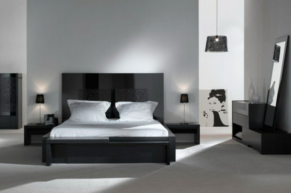 litet sovrum set-vackra-idéer och vitt och svart