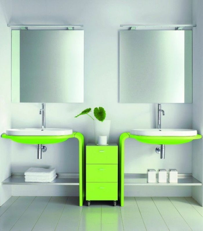 little-bad-set-två-vackra spegel-and-sink-in-green