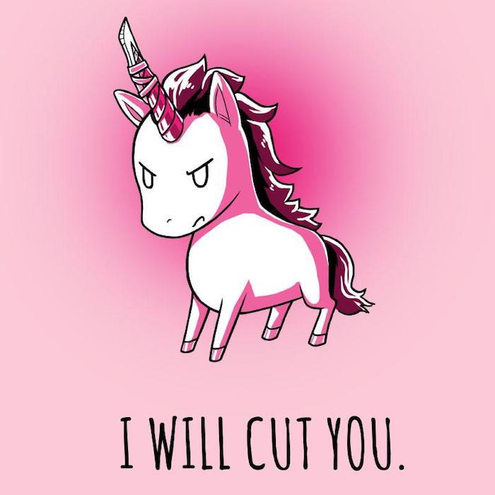 hvit unicorn med en rosa horn og en lang rosa mane - dårlig unicorn - unicorn bilder
