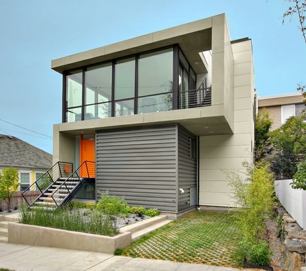 casa mică-construită-design simplu - modern proiectată
