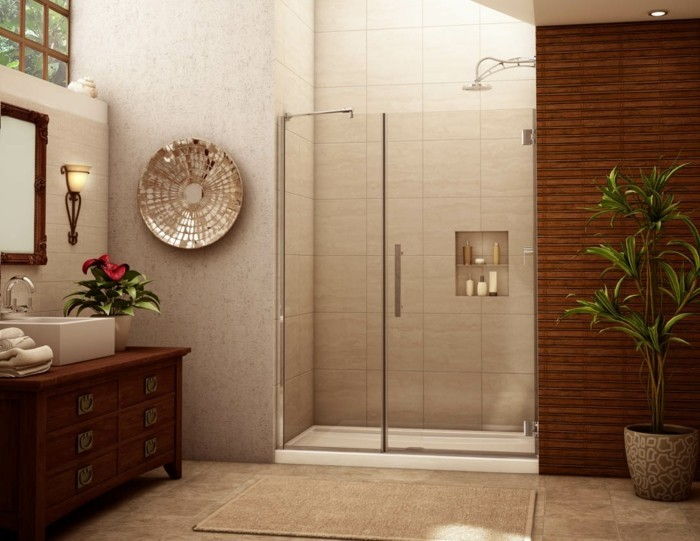 pequeno-grande-banheiro-com-interessante de vidro chuveiro paredes