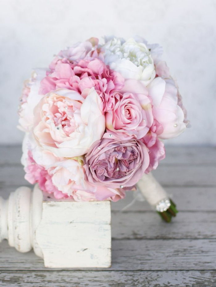koket-romantische hijsen Rose Peony paars-roze-Color Pearl Decoration