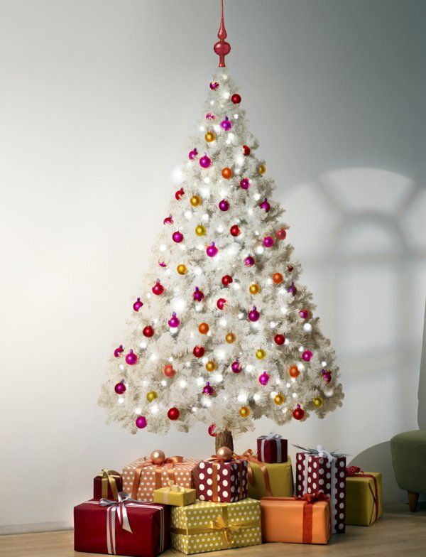 Çapkın yılbaşı ağacı-man-beyaz renkli topları hediye