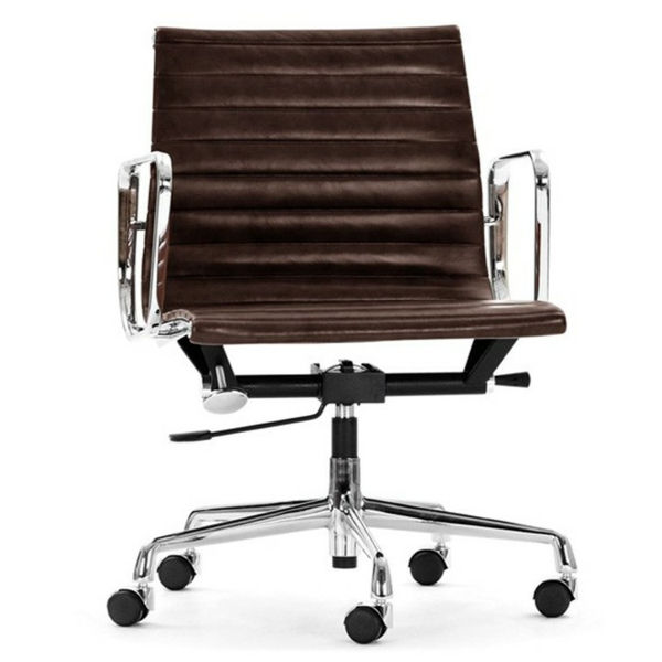 komfortable svingbare stoler-med-moderne-design skinn-Brown
