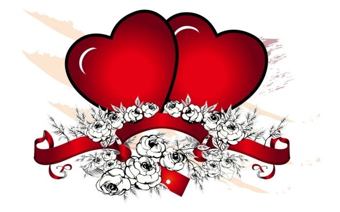 proste ozadje Valentine-dve izjemno zanimivi-rdeče srce