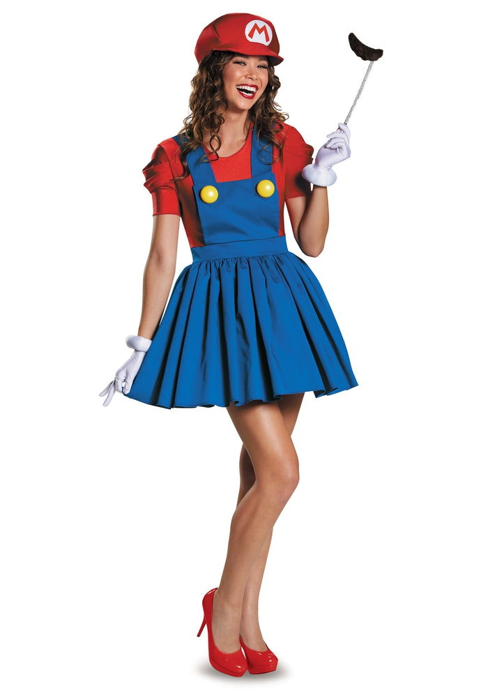Motto organizujte párty, cool nápady, Super Mario kostým pre ženy, nápady na maskovaný loptičku