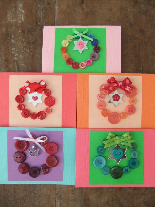 creative-craft-cards-button-make- แบบแผนสีที่แตกต่างกัน