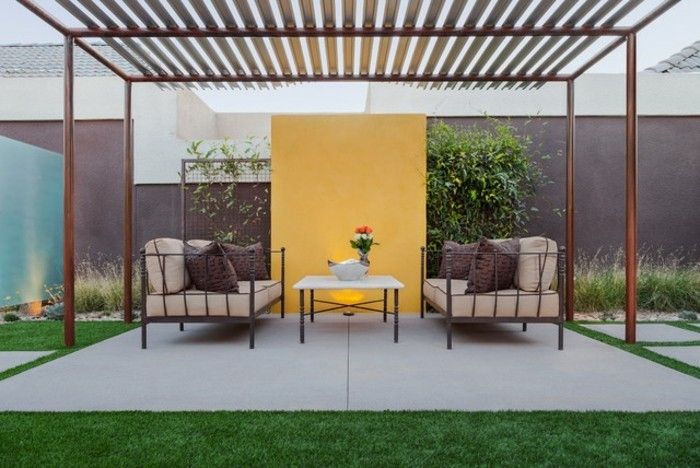 creative-modern-metalen pergola-for-a-gezellig-Gartengestaltung