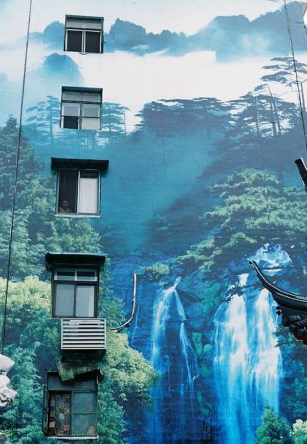 -Street-art criativo imagem mural natureza selva