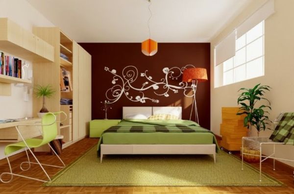 creativ perete design modern dormitor-birou-din-lemn