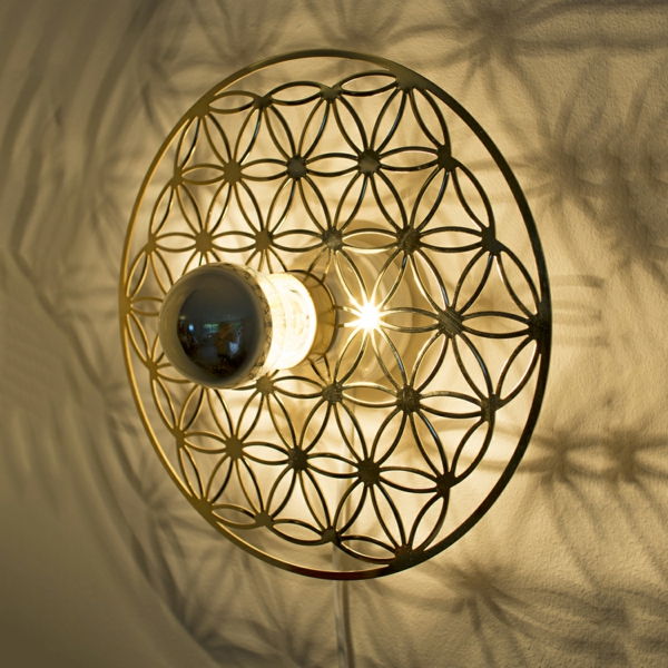 Yaratıcı-güzel-wanddeko-çiçek-geometrik Şekil--wohnideen-salon-tasarım-aydınlatma-fikstürler-duvar lambaları