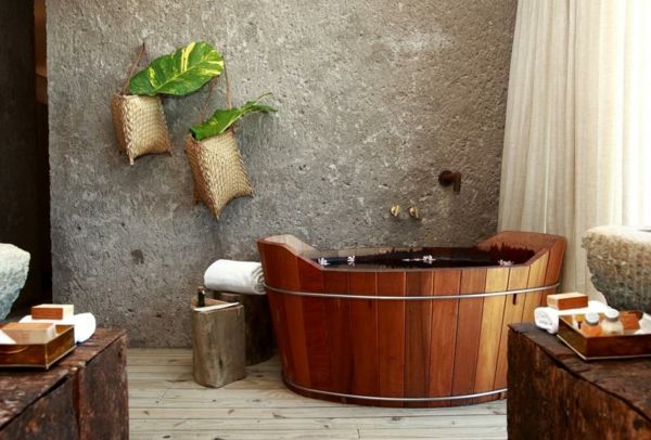 twórczy-drewno-projekt-łazienka-kamienny mur