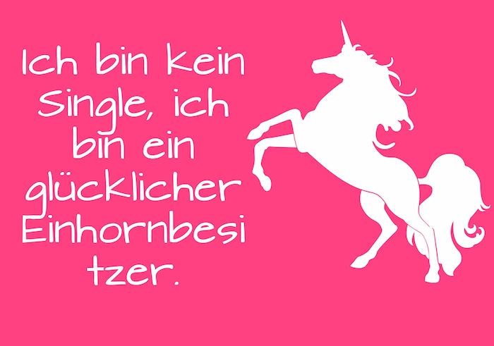 rosa bild med en vit enhörning med en lång tät man och med ett litet vitt horn - unicorns ord och unicorns talande bilder