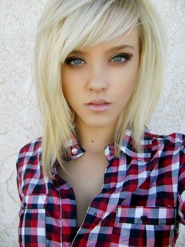 kort haar kapsels-for-girl-super-blonde-hair-overhemd
