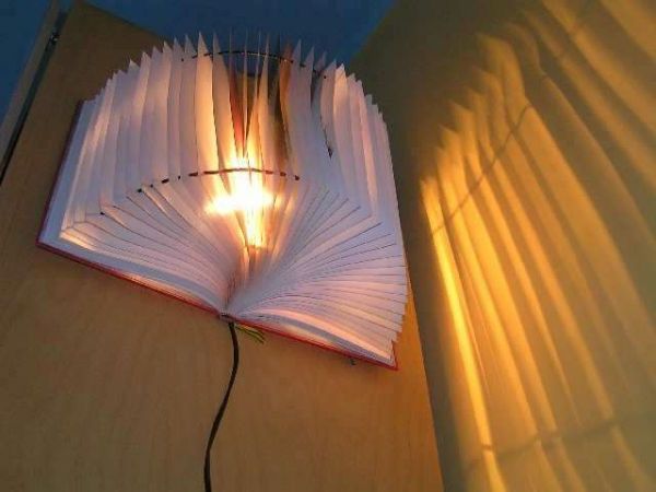 remeselné tipy - vytvorte si kreatívny model lampy - z knihy