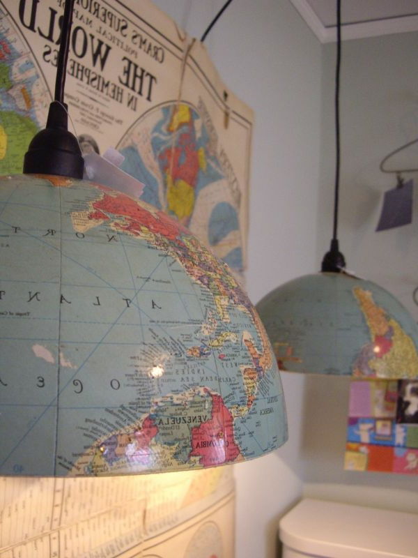 izdelajte namizne svetilke - uporabite dele globusa
