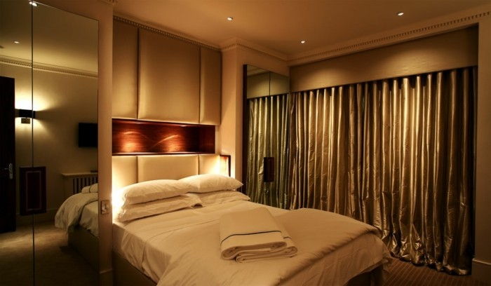 LED apšvietimas-in-super-modernus miegamojo-gražūs-užuolaidos