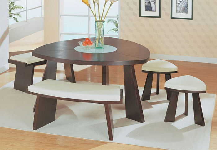 deri köşe tezgah-modern mutfak masa beyaz sandalyeler