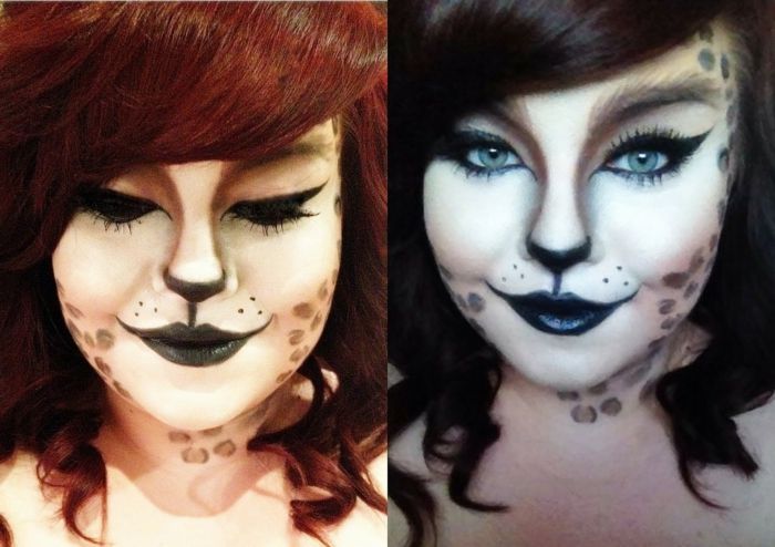 leopard fata-make-up-două ilustrații