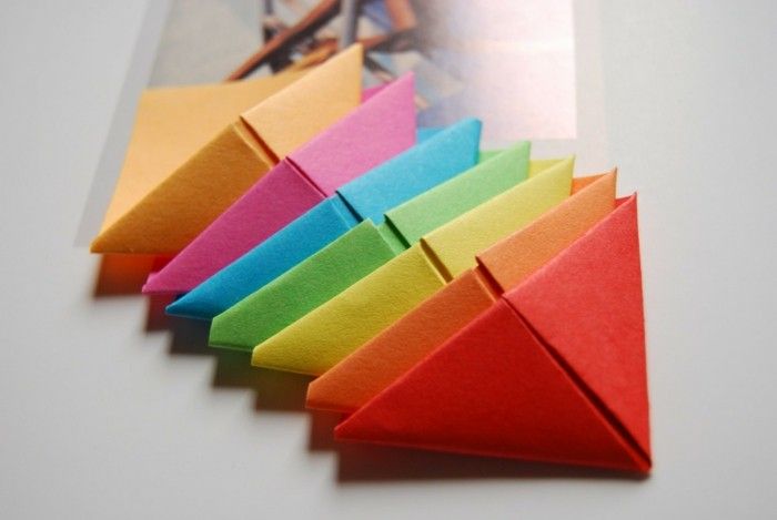 bookmarks-zelf-het maken van origami-ketellapper-gekleurde gekleurde