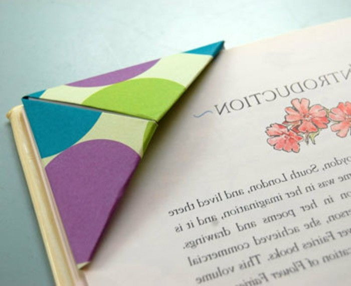 Záložky-yourself-robiť origami-Drotár-zeleno-fialové kombinujú