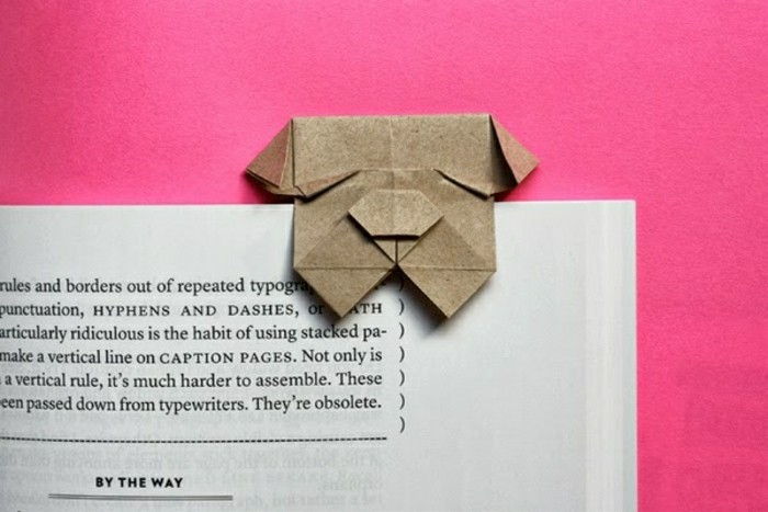 Záložky-yourself-robiť origami-Drotár menej sladký-dog