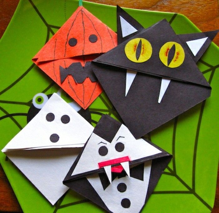 záložky-yourself-robiť origami-Drotár-veľmi-tvorivé Halloween figúrky
